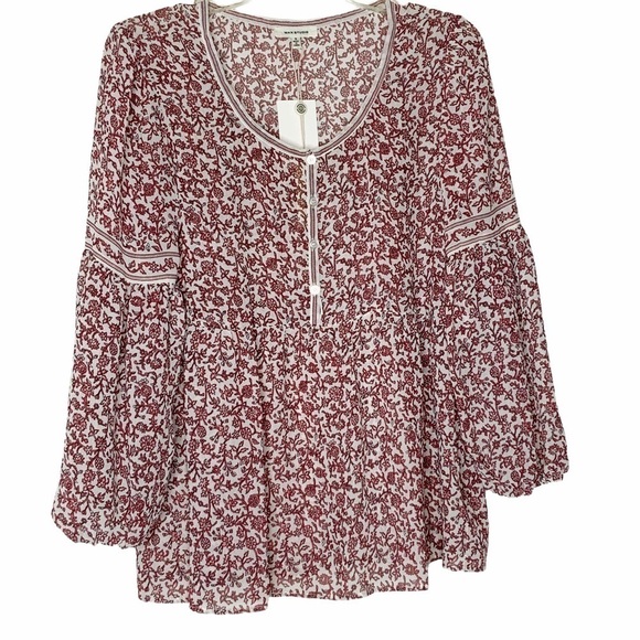 Max STUDIO bohemian style sheer blouse. Size S - Picture 2 of 9